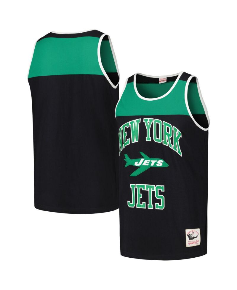 Men's Black/Green New York Jets Heritage Colorblock Tank Top