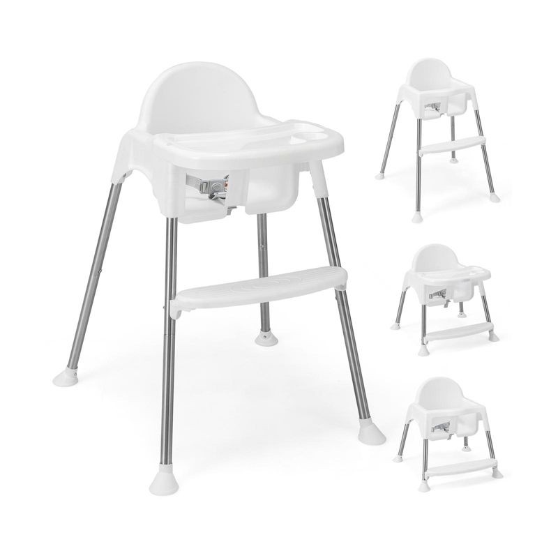 4-in-1 Convertible Baby High Chair with Removable Tray