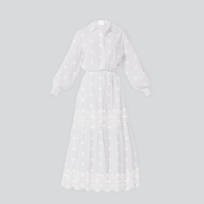 Women's Embroidered Flowy Tiered Maxi Dress