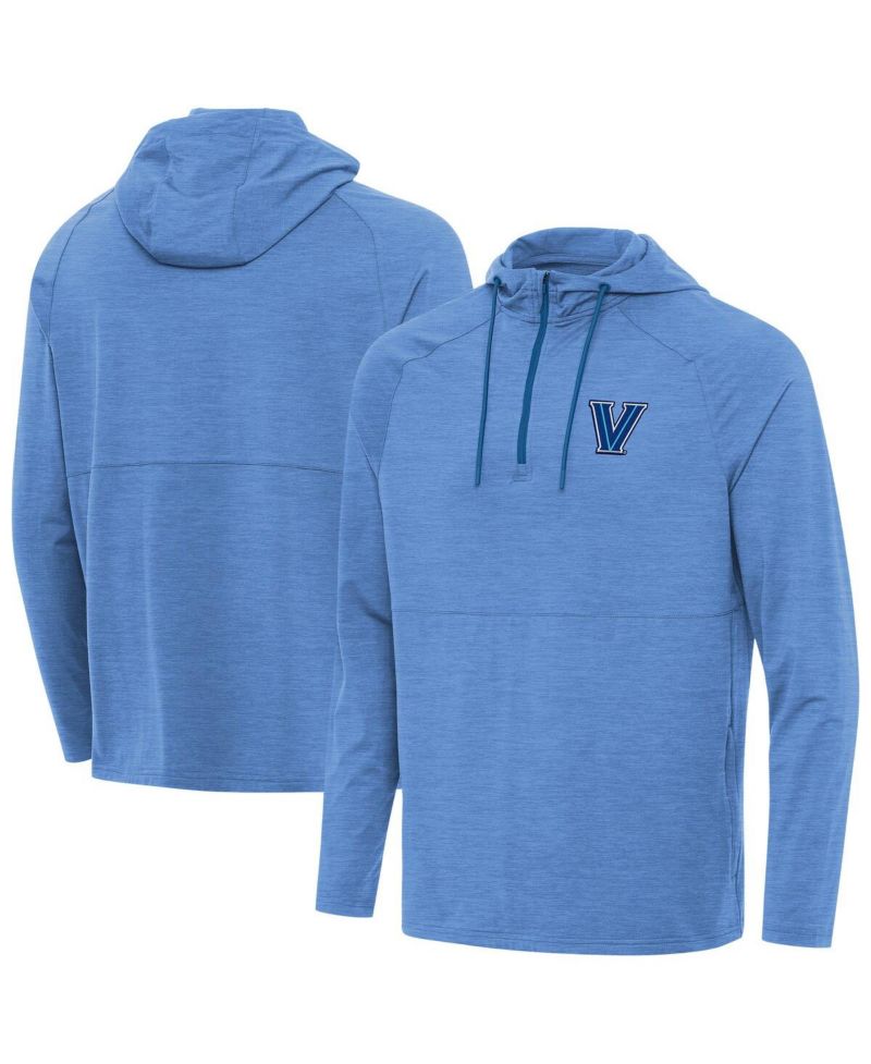 Men's Heather Powder Blue Villanova Wildcats Spikes Quarter-Zip Hoodie
