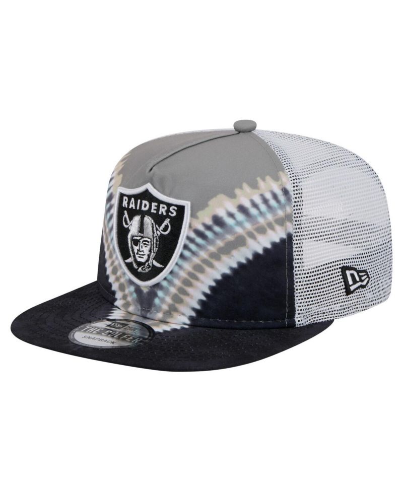 Men's Gray/Black Las Vegas Raiders Throwback Dye Golfer Snapback Hat
