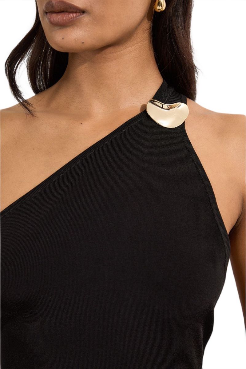 Women's Backless Knit Dress With Hardware
