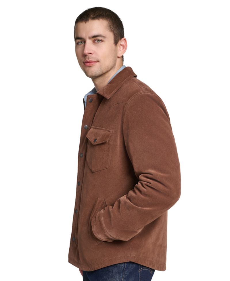Men's Faux Suede Western Shirt Jacket