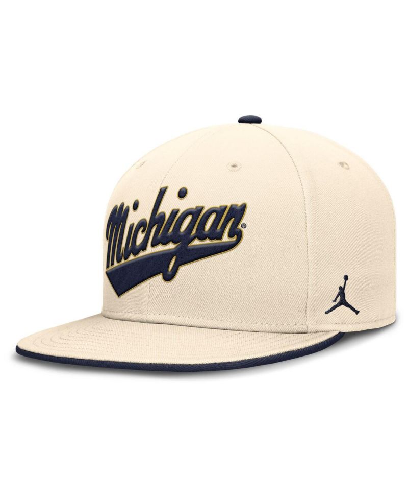 Men's Natural Michigan Wolverines Primetime True Performance Fitted Hat