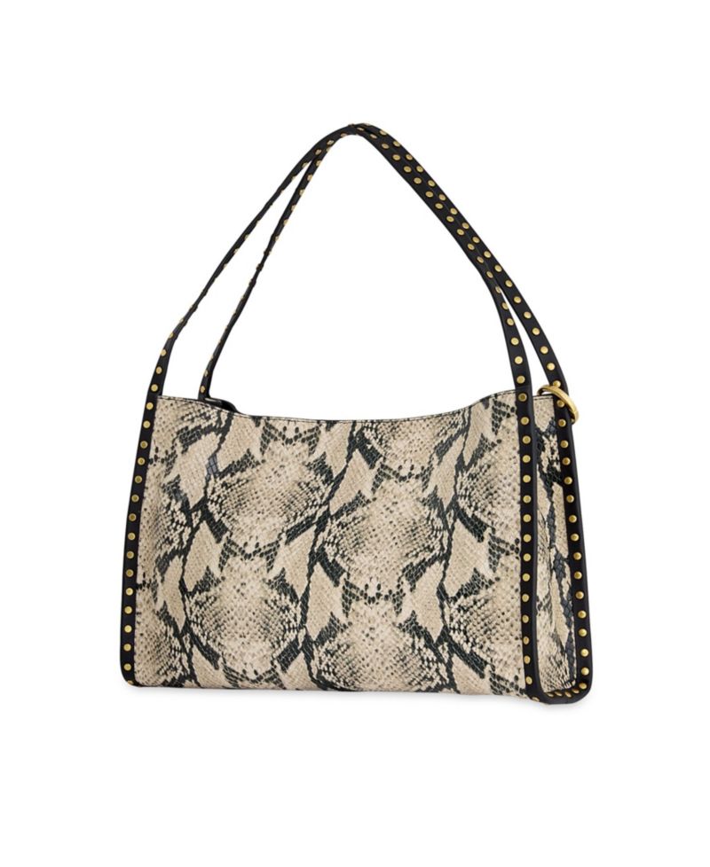 Dylan Medium Leather Snake Shoulder Handbag