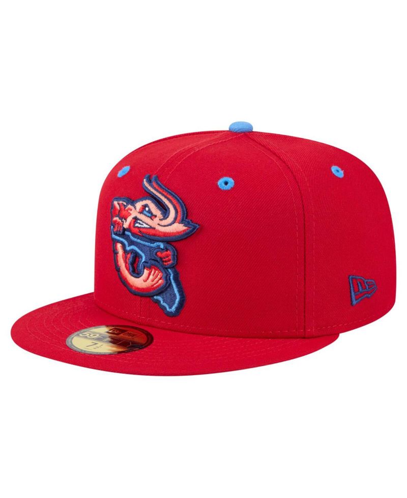 Men's Red Jacksonville Jumbo Shrimp Authentic Collection 59FIFTY Fitted Hat