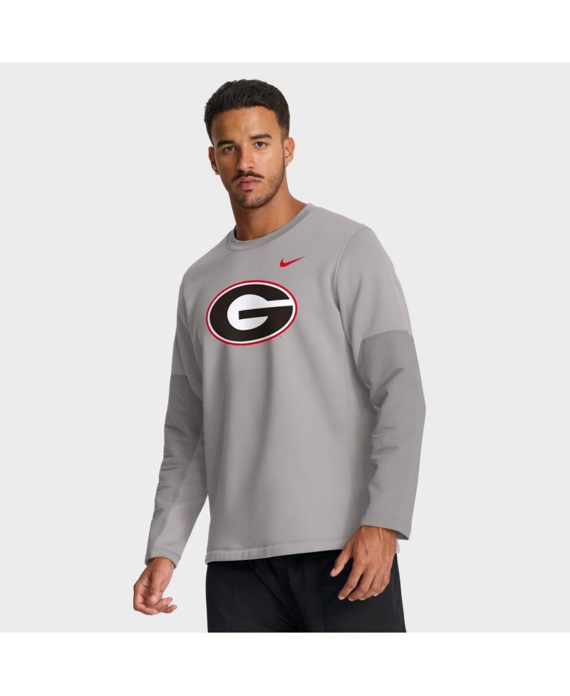 Men's Gray Georgia Bulldogs 2025 Sideline Coach Performance Long Sleeve T-Shirt