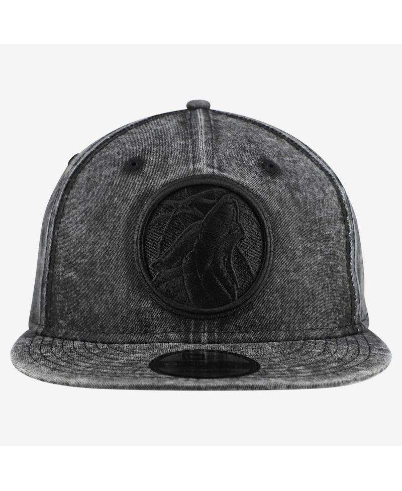 Men's Black Minnesota Timberwolves Washed Tonal 9FIFTY Snapback Hat