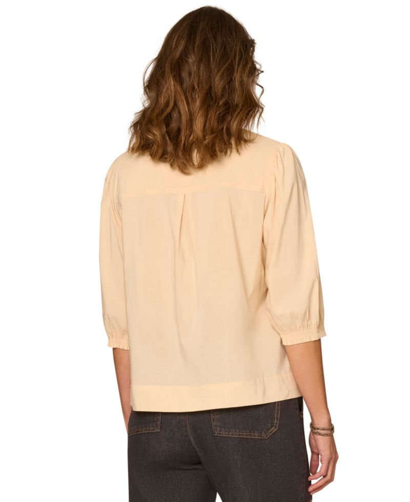 Petite Embroidered Woven Top