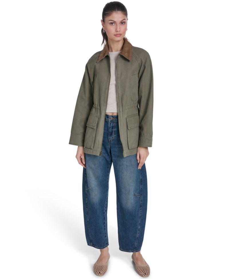 Women's Cinch Waist Cotton Barn Jacket