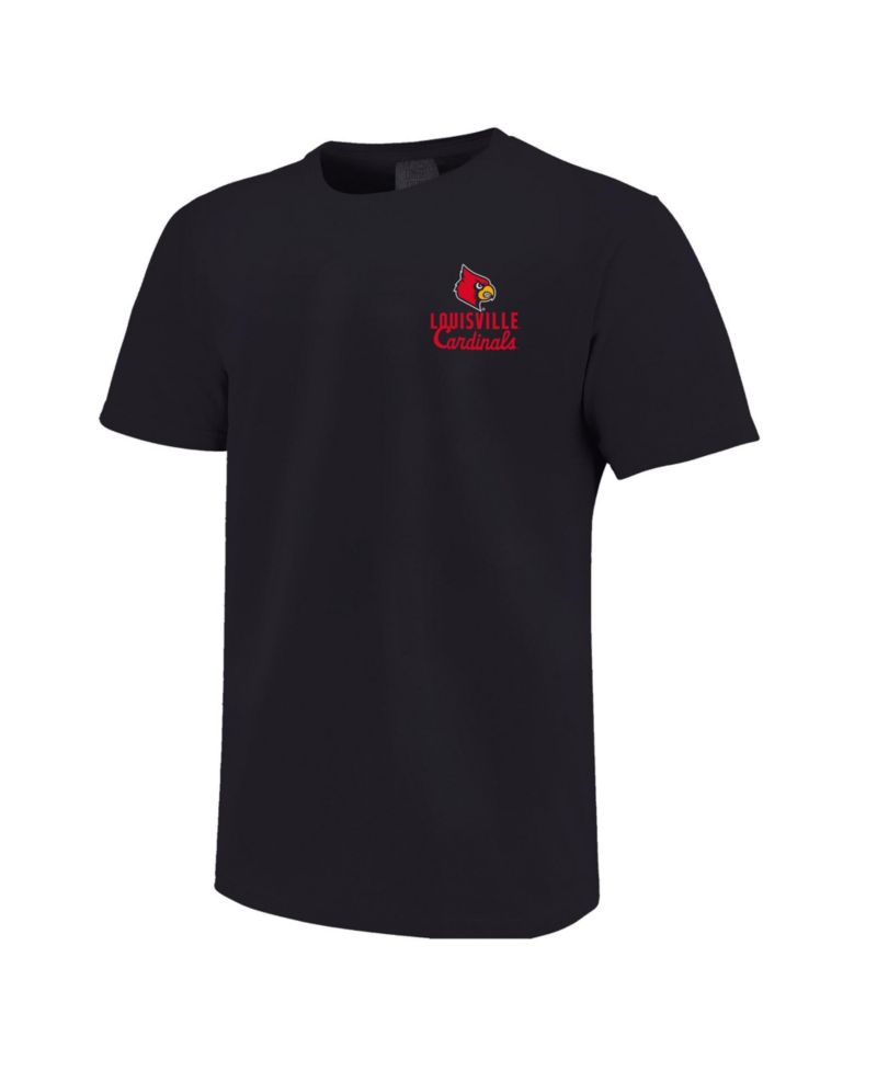 Big Boys and Girls Black Louisville Cardinals Comfort Colors Mascot Overlay T-Shirt