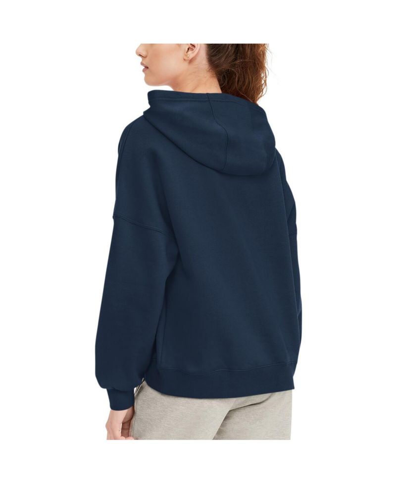 Women's Navy Dallas Cowboys Becca Dropped Shoulders Pullover Hoodie