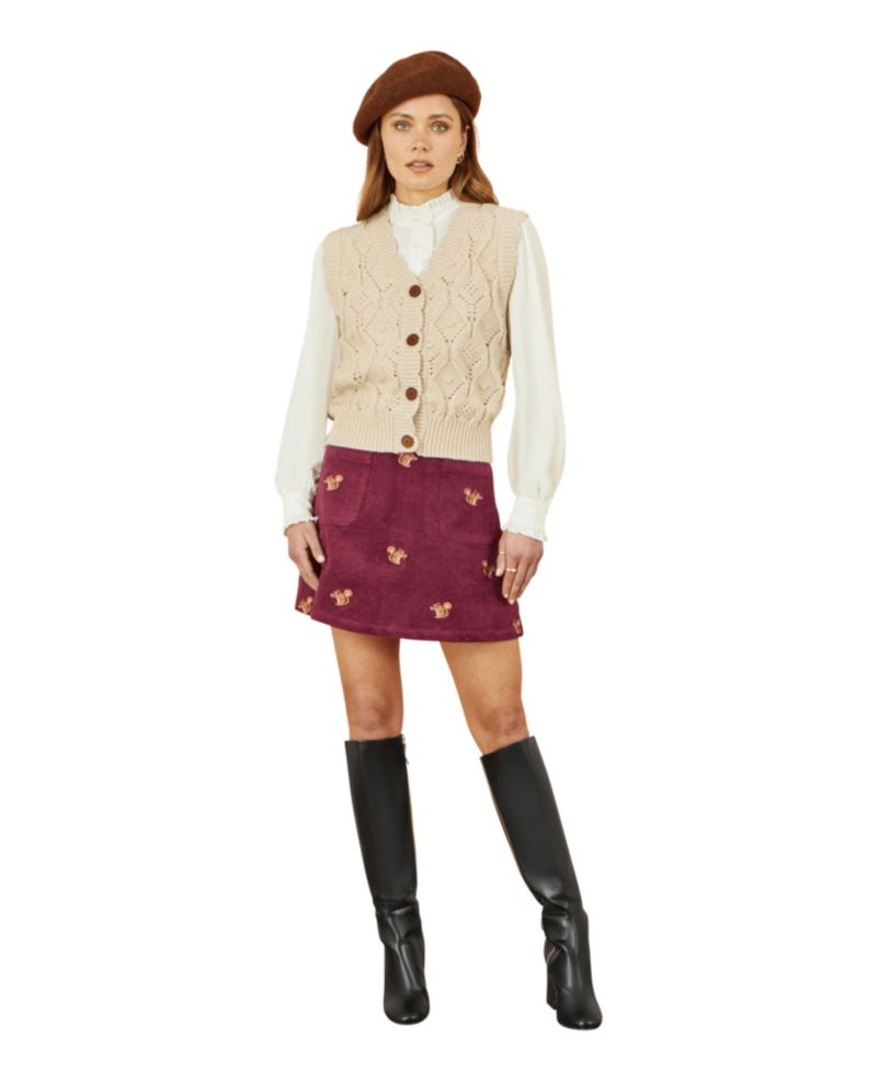 Women's Corduroy Daisy Mini Skirt