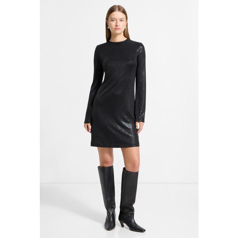 Women's Adya Metallic Flared Long-Sleeve Mini Dress