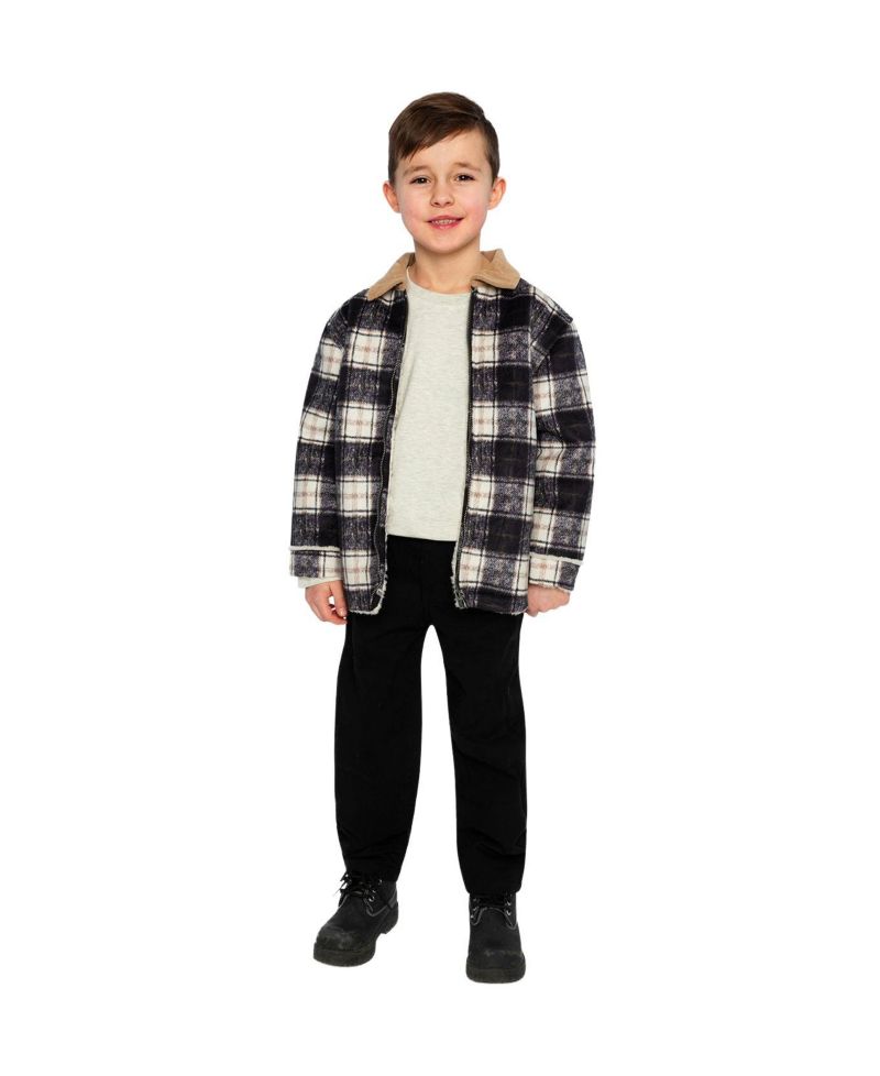 Little and Big Boy 6-12 Brushed Plaid Zipped Jacket