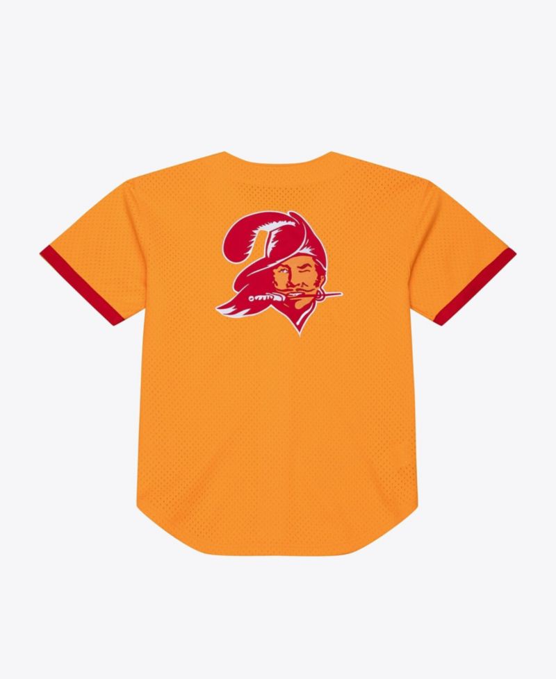 Men's Orange Tampa Bay Buccaneers Head Coach Mesh Full-Button Fashion Jersey