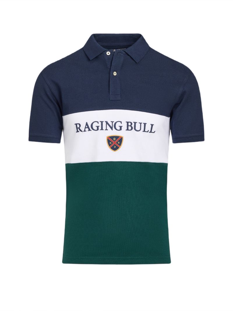 Men's Short Sleeve Cut and Sew Panel Pique Polo