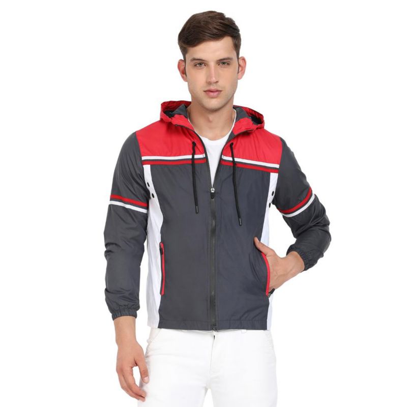 Men's Multicolor Zip-Front Jacket With Insert Pocket