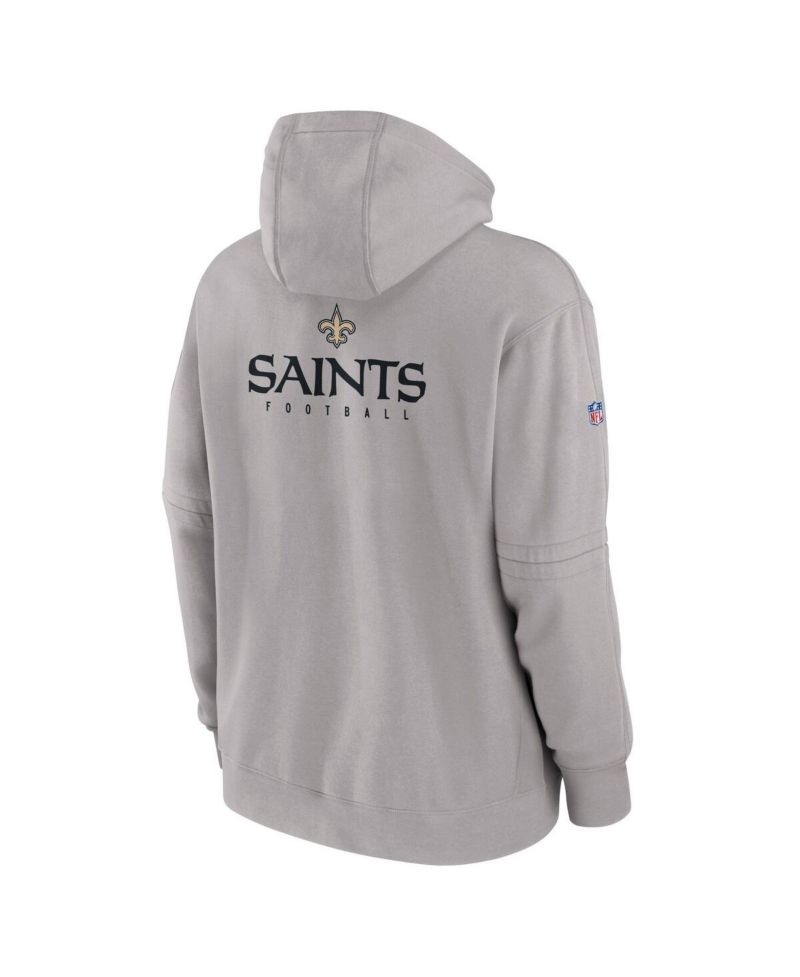 Men's Gray New Orleans Saints Sideline Club Fleece Pullover Hoodie