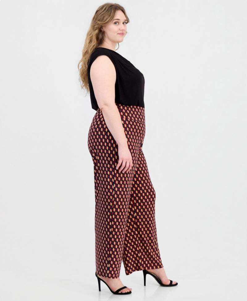 Plus Size Pull-On High-Rise Wide-Leg Pants