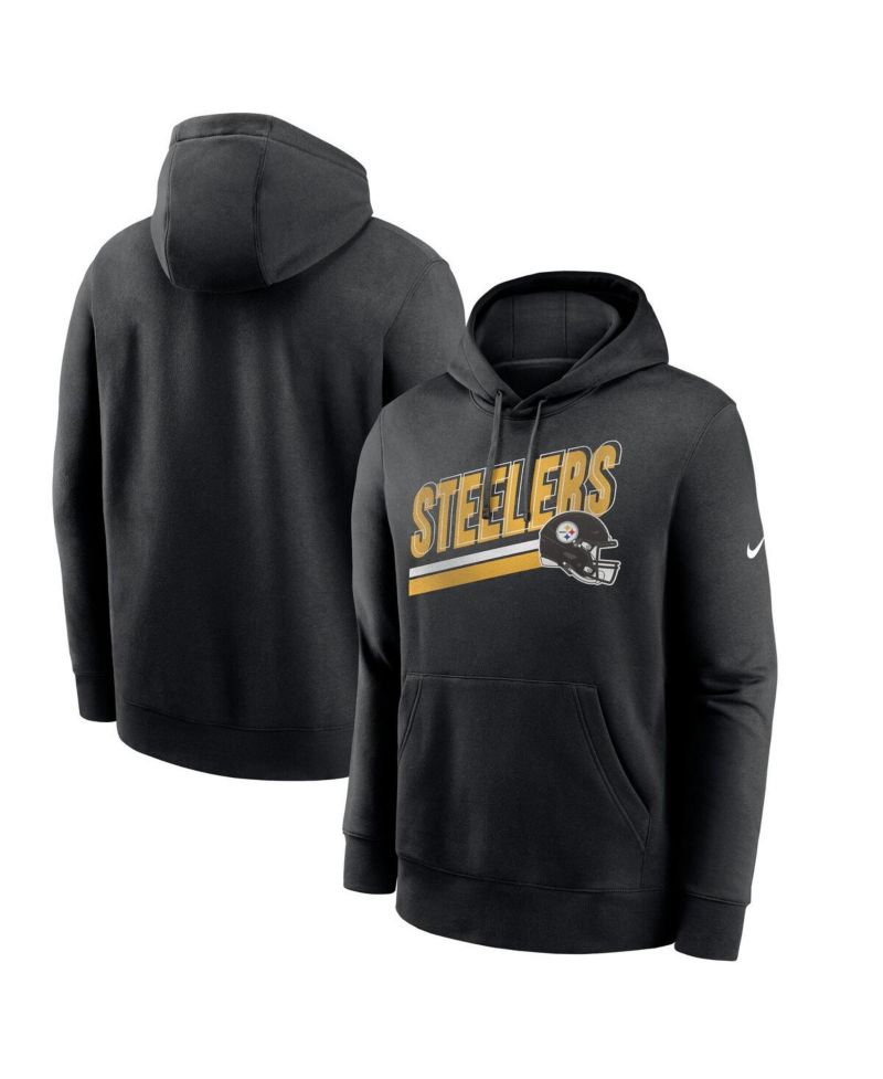 Men's Black Pittsburgh Steelers Club Fleece Pullover Hoodie