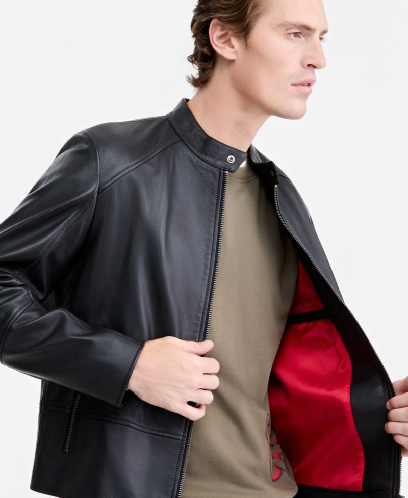 Men's Slim-Fit Biker Leather Jacket
