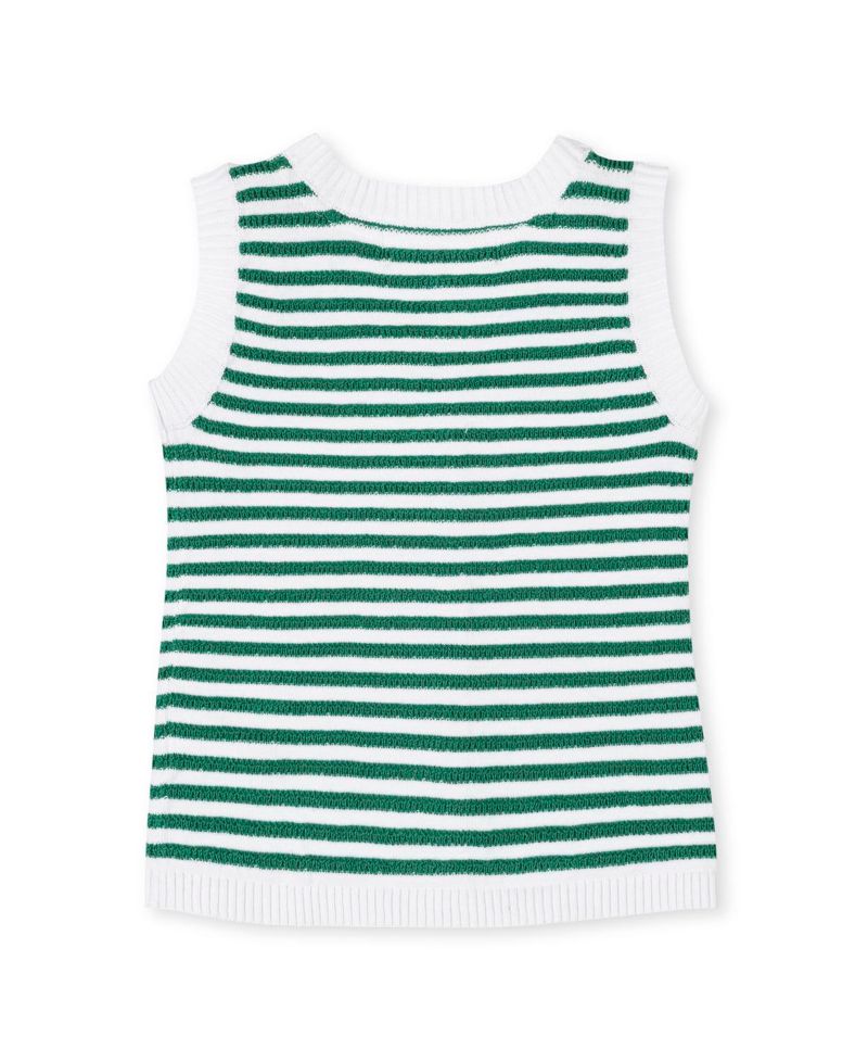 Girls Hope and Henry Organic Button Front Sweater Tank with Bows