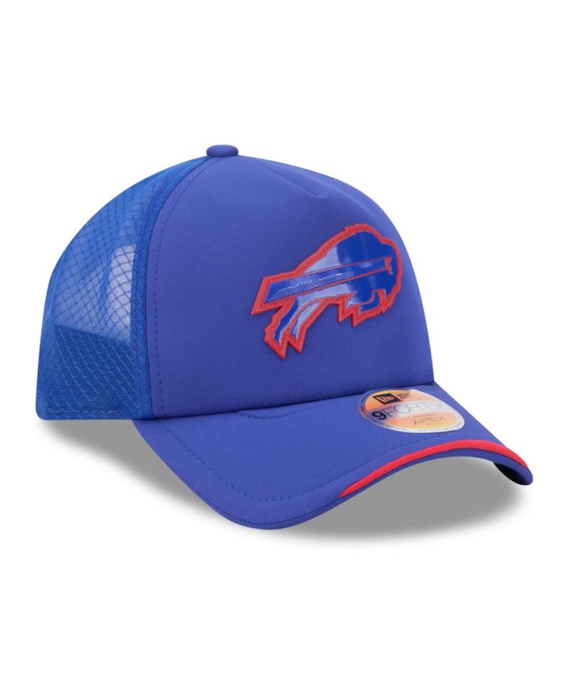 Big Boys and Girls Royal Buffalo Bills 2026 Sideline Apex 9FORTY Adjustable Trucker Hat