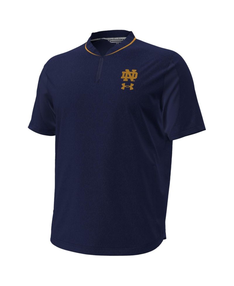 Men's Navy Notre Dame Fighting Irish 2026 Sideline Motivate Woven Quarter-Zip Pullover