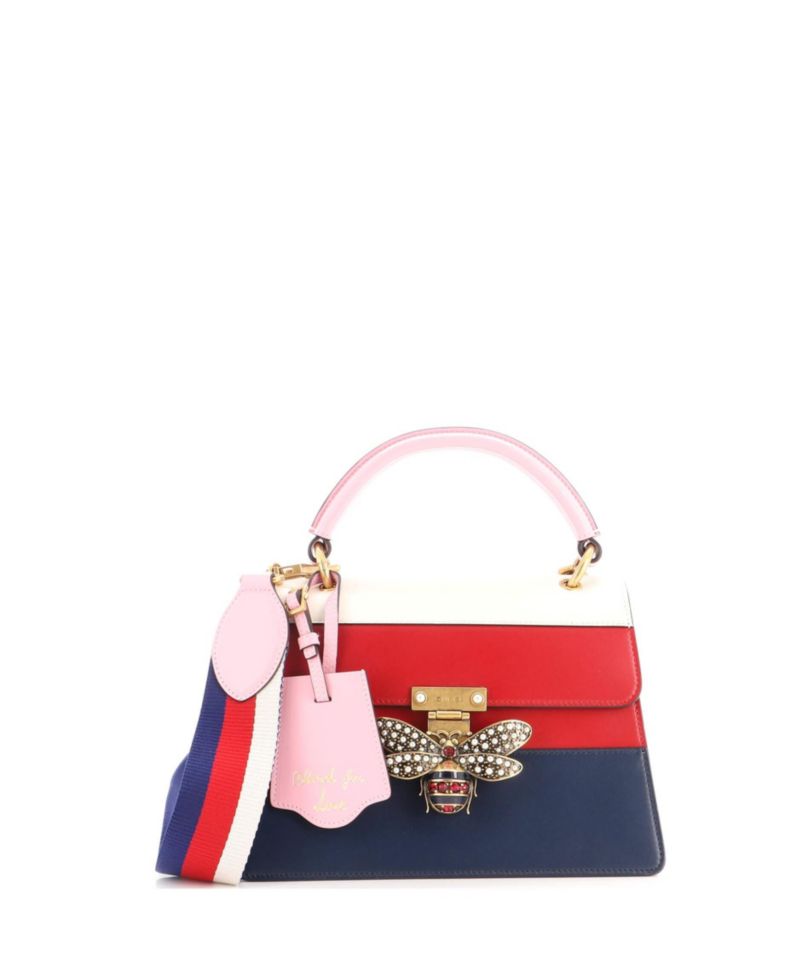 Small Queen Margaret Top Handle Bag Colorblock Leather