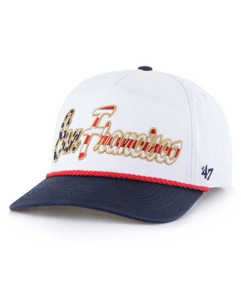 Men's White San Francisco Giants Patriotic Overhand Hitch Adjustable Hat