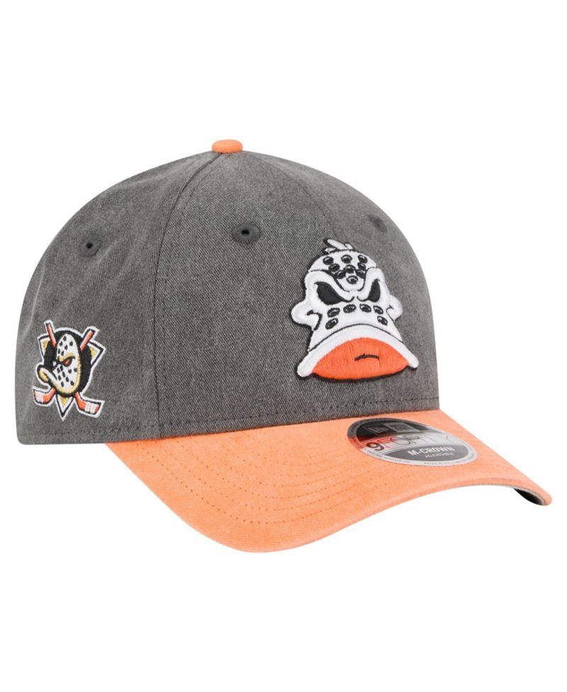 Men's Black/Orange Anaheim Ducks Mascot 2-Tone 9FORTY Adjustable Hat