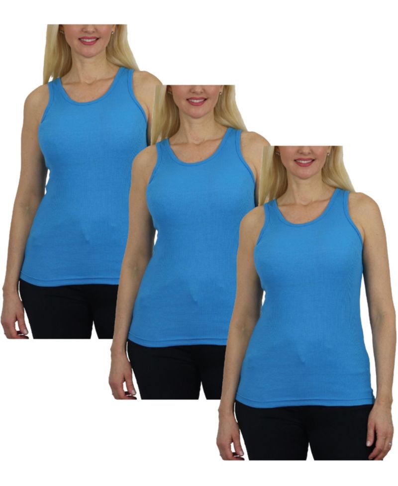 Women's Loose Fit Ribbed Tank Top-3 Pack