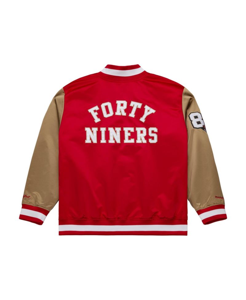 Men's Mitchell Ness Scarlet/Gold San Francisco 49ers 80th Anniversary Heavyweight Satin Full-snap Jacket