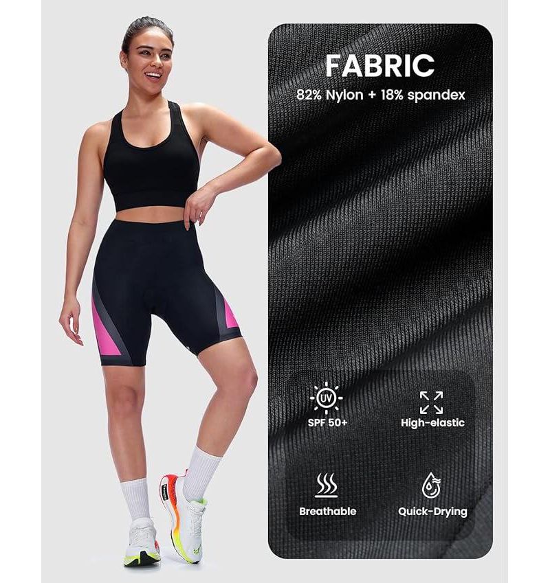 Women Padded Bike Shorts – Large, Bicycle Cycling Shorts for Women’s Biking, 4D Gel Padding for Mountain Bike and Road Bike