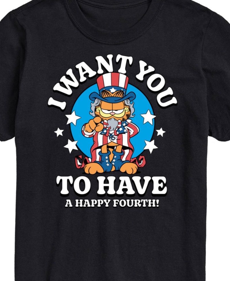 Men's Garfield Want You to Have a Happy Fourth Short Sleeve T-Shirt