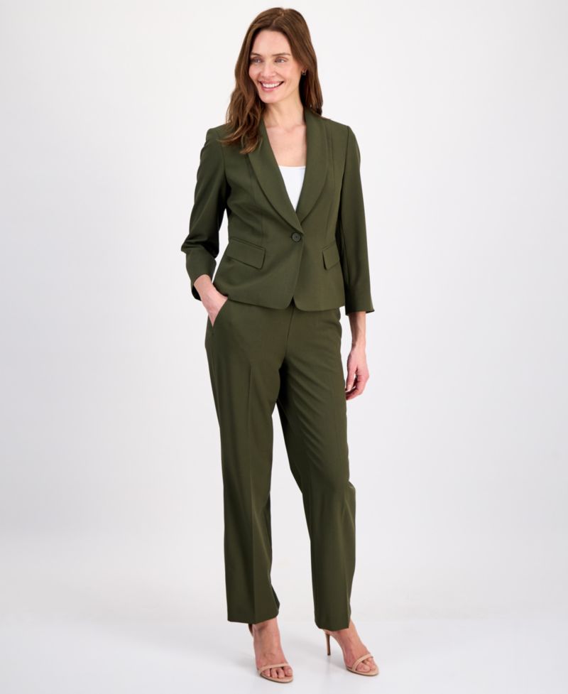 Women's One-Button 3/4-Sleeve 2 Piece Pantsuit
