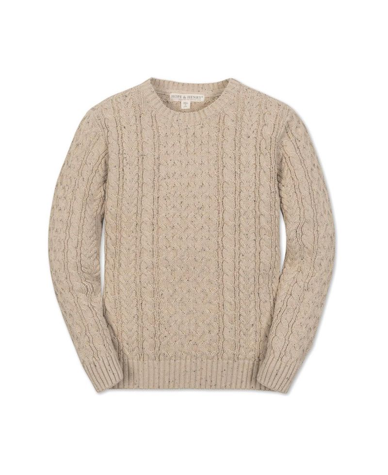 Hope and Henry Little and Big Boys' Organic Long Sleeve Fisherman Cable Pullover Sweater