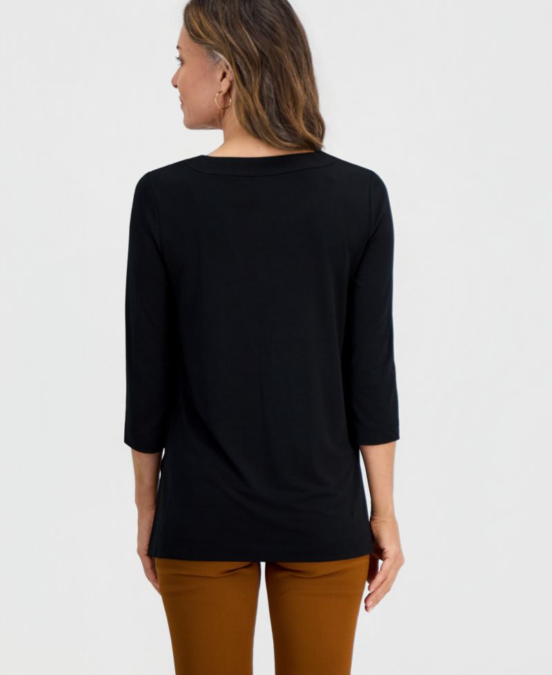 Petite 3/4-Sleeve V-Neck Tunic