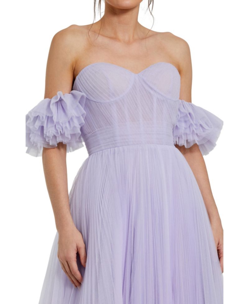 Women's Off The Shoulder Tulle A Line Gown