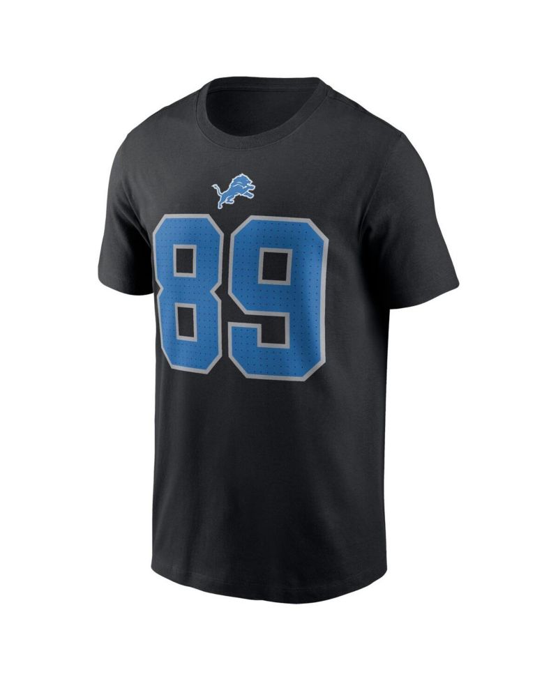 Men's Dan Campbell Black Detroit Lions Retired Player Name & Number T-Shirt