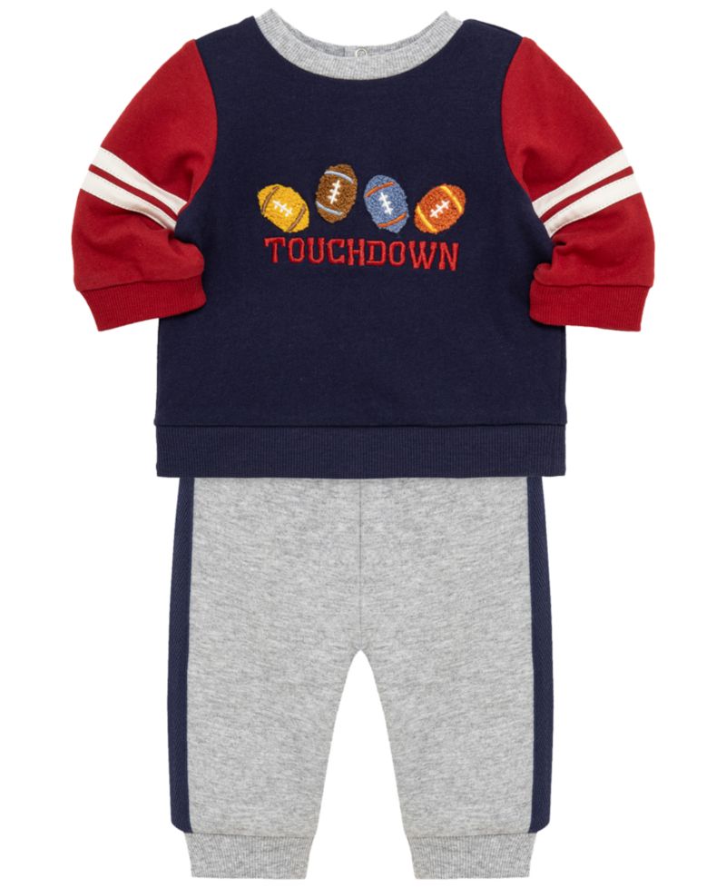 Baby Boys' Touchdown Active Sweatshirt and Pants, 2-Piece Set