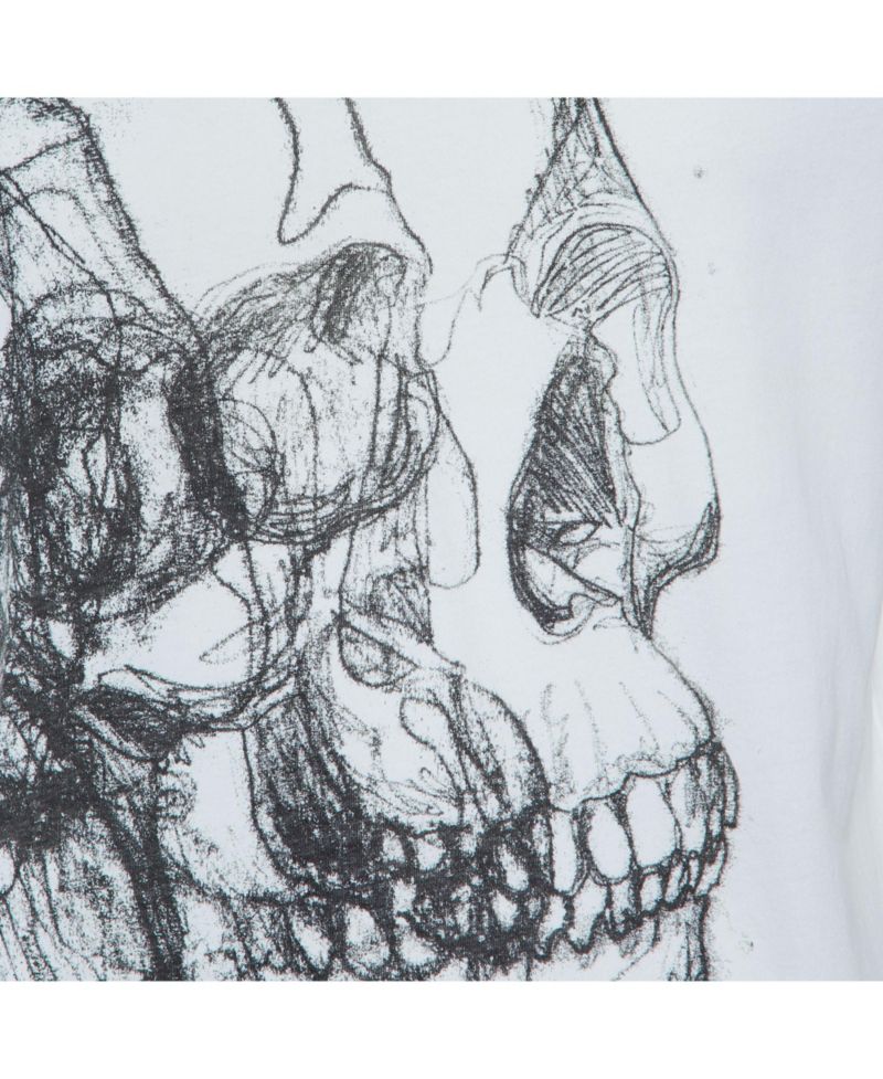 Women's Scribble Skull Cotton T-Shirt