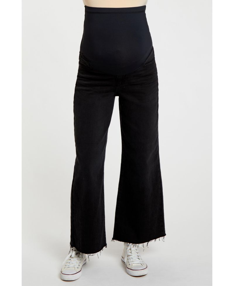 Women's Light Blue Wide Leg Raw Hem Jeans