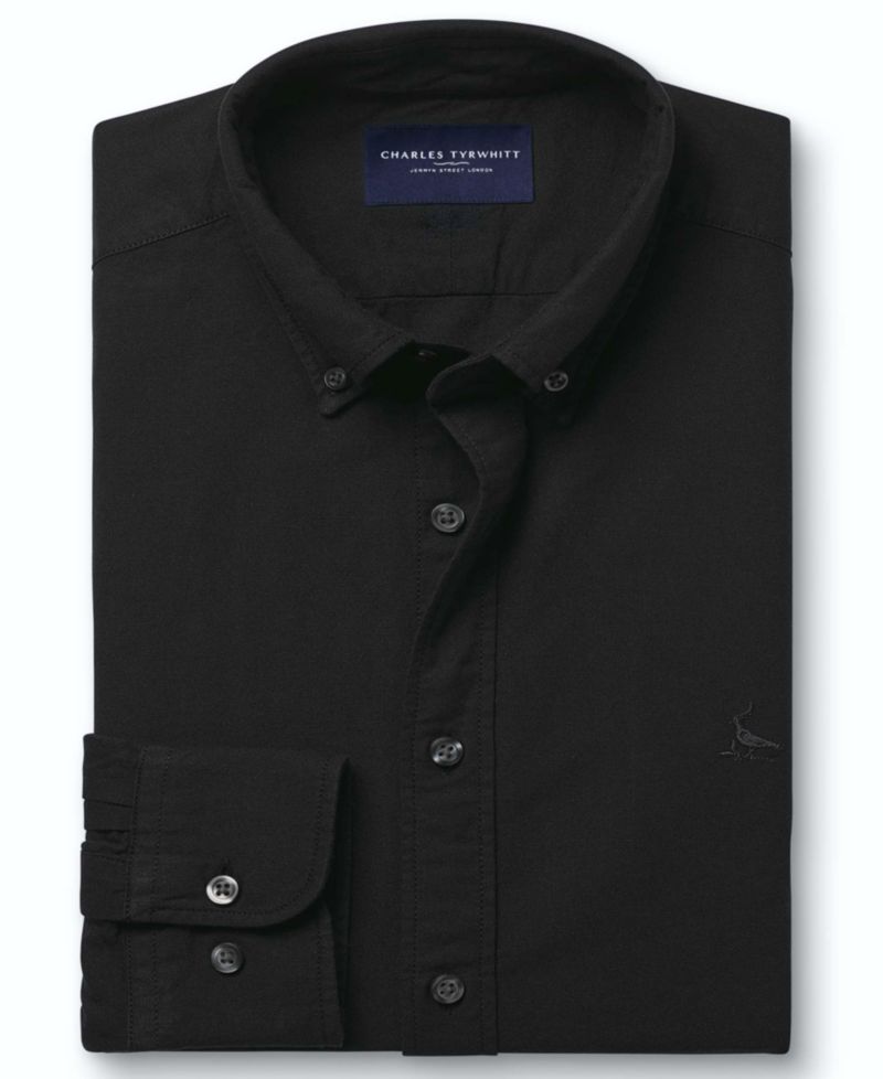 Men's Button-Down Stretch Washed Oxford Slim-Fit Shirt