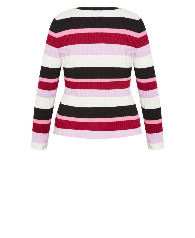 Plus Size 70's Stripe Sweater