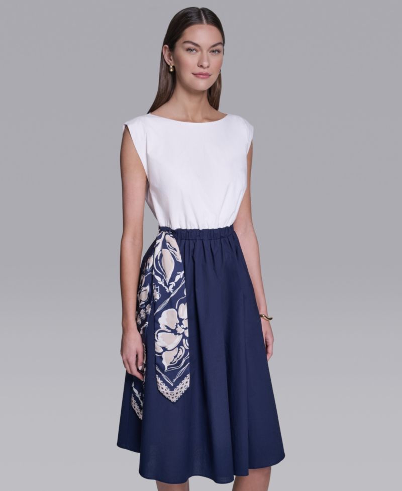 Women's Sleeveless Boat Neck Dress
