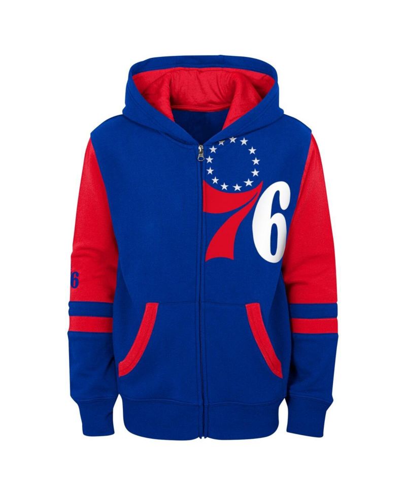 Preschool Royal Philadelphia 76ers Straight To The League Full-Zip Hoodie
