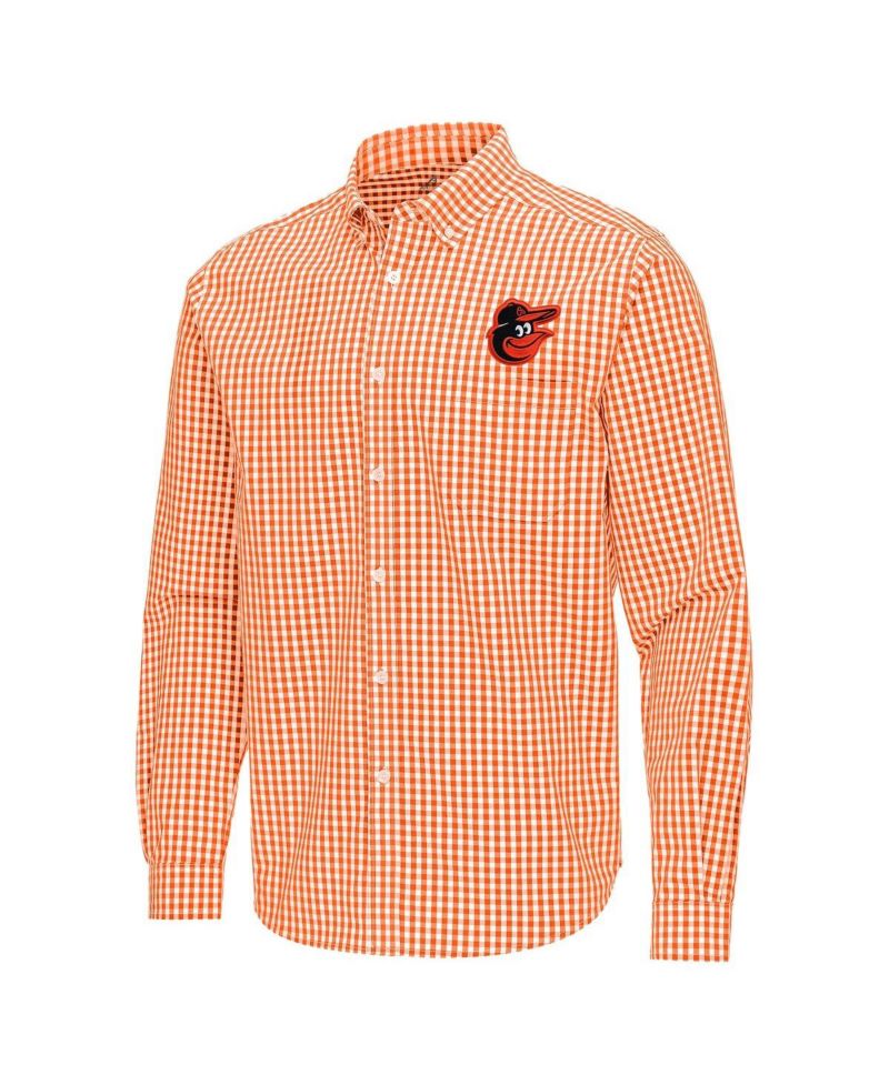 Men's Orange Baltimore Orioles Ellis Woven Tri-Blend Button-Down Shirt