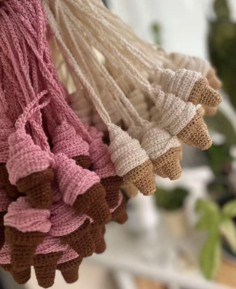 Ice Cream Crochet Bag Charm